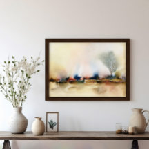 Earthy Brown Abstract Surreal Landscape Art