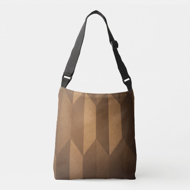 Earthy Brown Geometric Pattern Tote Bag (Front)