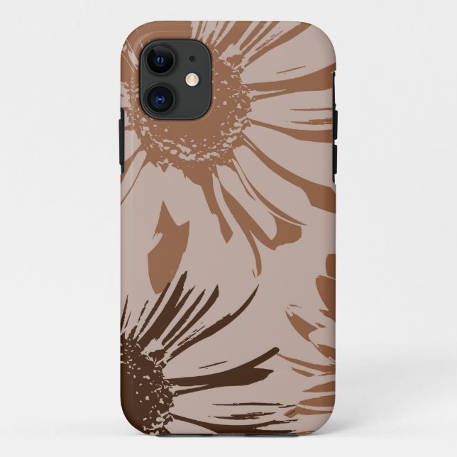 Earthy Brown Gerbera Flowers Case-Mate iPhone Case (Back)