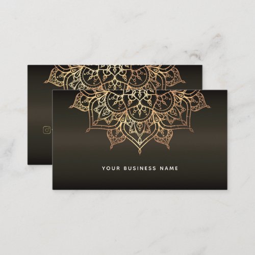 Earthy Brown  Gold Mandala Holistic Spa Business  Business Card