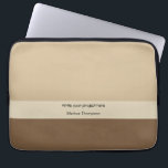 Earthy brown monogrammed Business and project Laptop Sleeve<br><div class="desc">Minimalist promotional earth tone colors,  brown. For small project.</div>