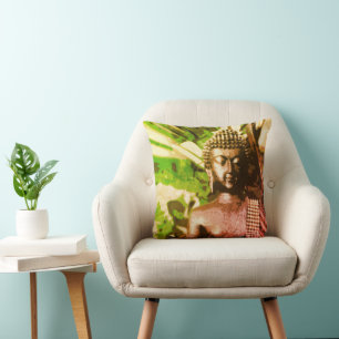 Earthy Buddha Meditation Throw Pillow – Warm Zen