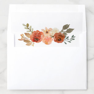 Earthy Burnt Orange Floral Terracotta Wedding Envelope Liner