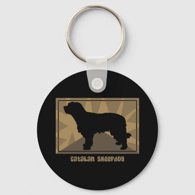 Earthy Catalan Sheepdog Keychain (Front)