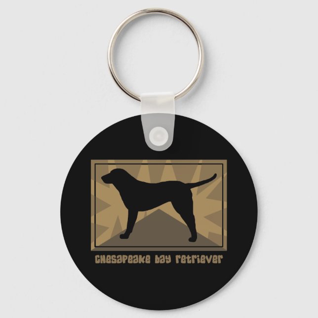 Earthy Chesapeake Bay Retriever Keychain (Front)