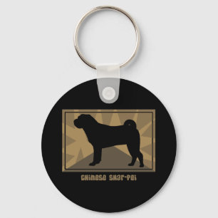 Earthy Chinese Shar Pei Keychain