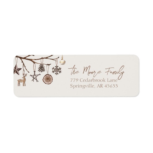 Earthy Christmas Return Address Label  (Front)