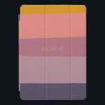 Earthy Color Block Shapes Purple Personalized iPad Pro Cover<br><div class="desc">A simple colorful graphic design of color blocked organic shapes in a beautiful warm color palette of mustard,  mauve,  and dark purples,  personalized with the name or words of your choosing.</div>