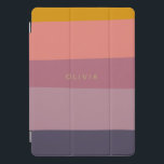 Earthy Color Block Shapes Purple Personalized iPad Pro Cover<br><div class="desc">A simple colorful graphic design of color blocked organic shapes in a beautiful warm color palette of mustard,  mauve,  and dark purples,  personalized with the name or words of your choosing.</div>