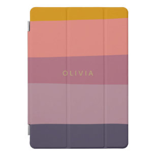 Earthy Color Block Shapes Purple Personalized iPad Pro Cover