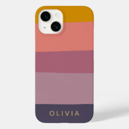 Earthy Color Block Shapes Purple Personalized iPho Case-Mate iPhone 14 Case
