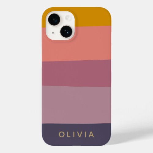 Earthy Color Block Shapes Purple Personalized iPho Case_Mate iPhone 14 Case