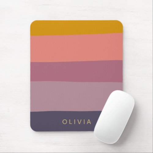 Earthy Color Block Shapes Purple Personalized Mouse Pad