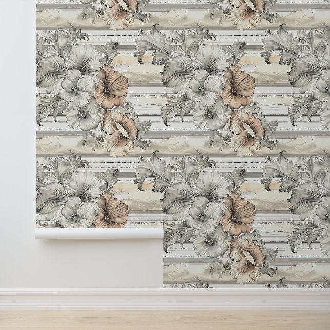 Earthy color romantic flower blossom horizontal  wallpaper  (Application)