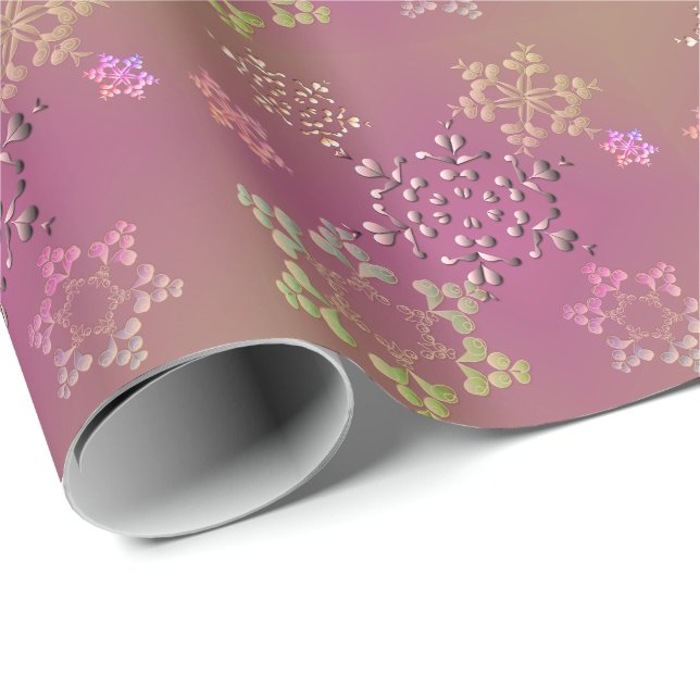 Earthy Color Snowflakes Wrapping Paper (Roll Corner)