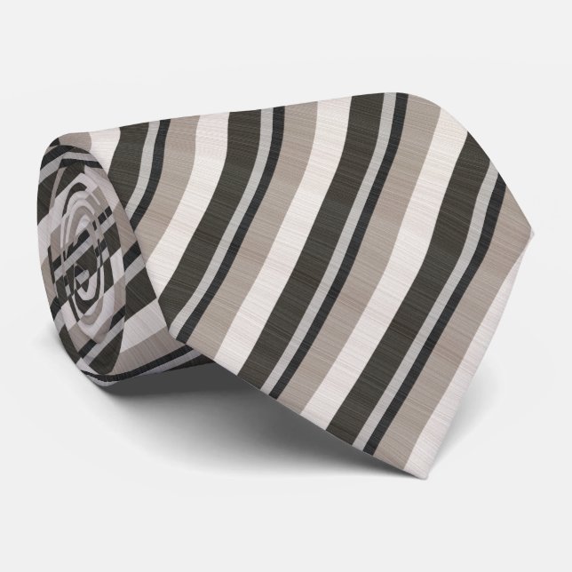 Earthy Color Stripes Neck Tie (Rolled)