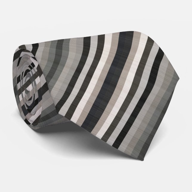 Earthy Color Stripes Neck Tie (Rolled)