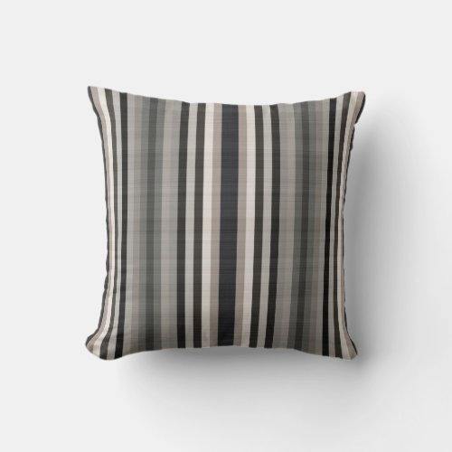 Earthy Color Stripes Throw Pillow