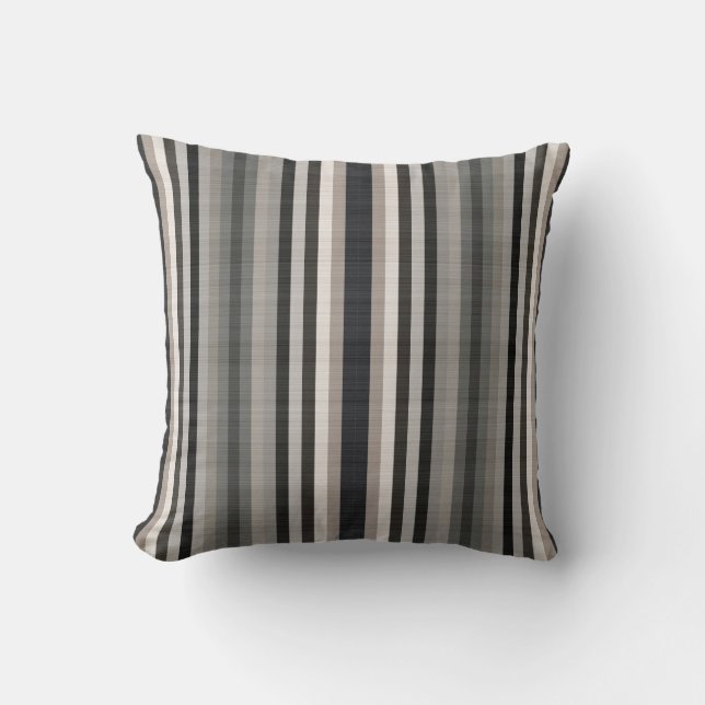 Earthy Color Stripes Throw Pillow (Front)