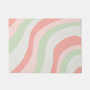Earthy Color Wavy Stripe Minimalist Spring Summer  Doormat