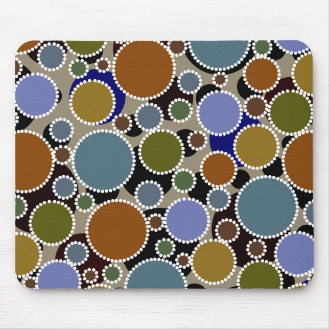 Earthy colored circles background mouse pad (Front)