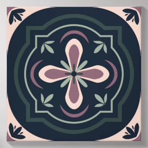 earthy colored floral geometric tiles