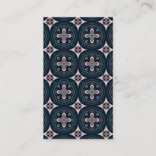 earthy colored floral geometric tiles business card