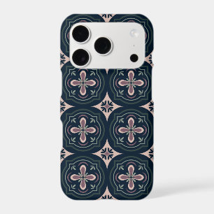 earthy colored floral geometric tiles iPhone 17 pro case