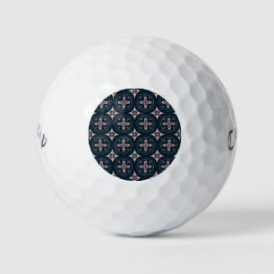 earthy colored floral geometric tiles golf balls