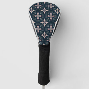 earthy colored floral geometric tiles golf head cover