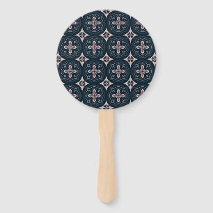 earthy colored floral geometric tiles hand fan