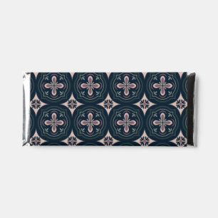 earthy colored floral geometric tiles hershey bar favors