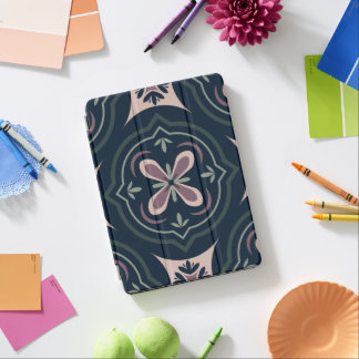 earthy colored floral geometric tiles iPad pro cover