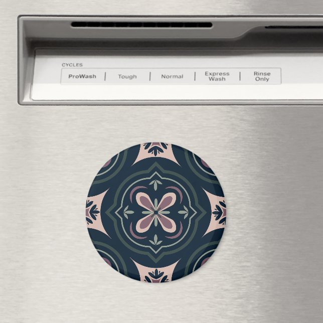 earthy colored floral geometric tiles magnet (In Situ (Dishwasher))