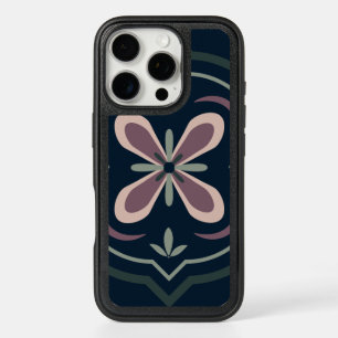 earthy colored floral geometric tiles iPhone 16 pro case