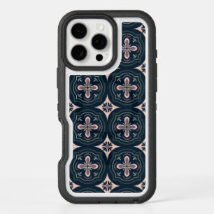 earthy colored floral geometric tiles iPhone 16 pro max case