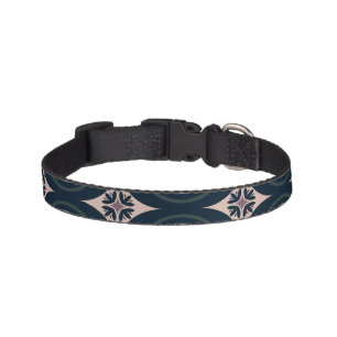 earthy colored floral geometric tiles pet collar