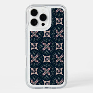 earthy colored floral geometric tiles iPhone 16 pro max case