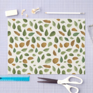 Earthy Colored Leaves Tissue Paper