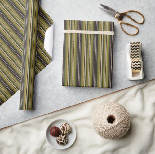 Earthy Colors Latvian Skirt Stripes Traditional Wrapping Paper