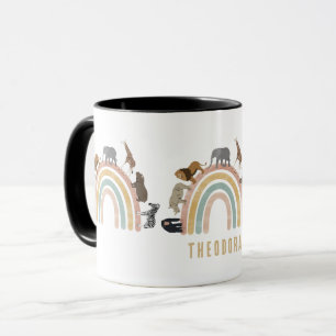 Earthy Colors Rainbow Jungle Animals Mug