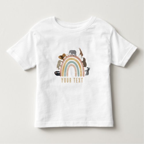 Earthy Colors Rainbow Jungle Animals  Toddler T_shirt
