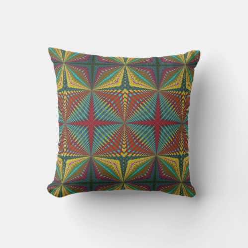 Earthy Colors Rustic Modern Boho Geometric Pattern Outdoor Pillow