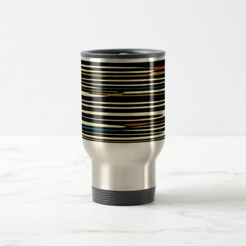 Earthy Colors Stripey Travel Mugs