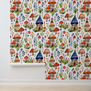 Earthy Colors Whimsical Cottage Core Wallpaper