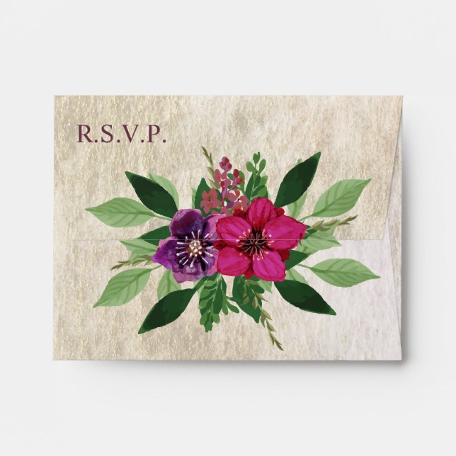 Earthy, Cranberry-Plum Response Envelope (Back (Top Flap))