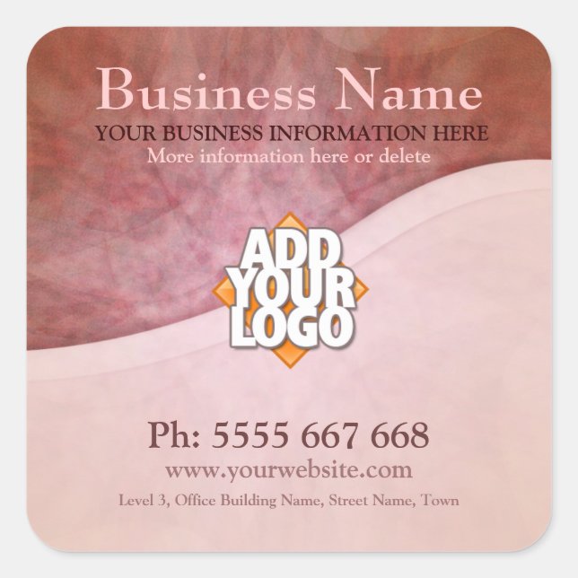 Earthy Curves w/ Logo Business Stickers (Front)