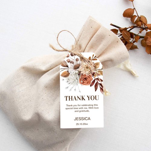 Earthy desert boho bridal shower thank you favor gift tags