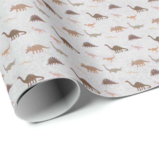 Earthy Dinosaur Kids Wrapping Paper (Roll Corner)