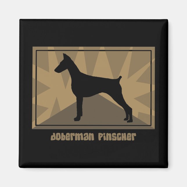 Earthy Doberman Pinscher Magnet (Front)